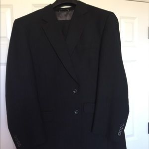 Black Suit with White Penstripe